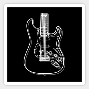 S-Style Electric Guitar Body Outline Dark Theme Magnet